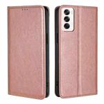 For OPPO Reno12 5G Global Gloss Oil Solid Color Magnetic Leather Phone Case(Rose Gold)