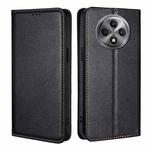 For OPPO Reno12 F 5G Gloss Oil Solid Color Magnetic Leather Phone Case(Black)