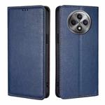 For OPPO Reno12 F 5G Gloss Oil Solid Color Magnetic Leather Phone Case(Blue)