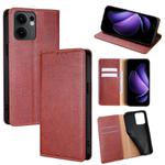 For OPPO Reno13 F 5G / 4G Gloss Oil Solid Color Magnetic Leather Phone Case(Brown)