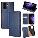 For OPPO Reno13 F 5G / 4G Gloss Oil Solid Color Magnetic Leather Phone Case(Blue)