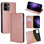 For OPPO Reno13 F 5G / 4G Gloss Oil Solid Color Magnetic Leather Phone Case(Rose Gold)