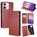 For OPPO A5 Pro 5G Global Gloss Oil Solid Color Magnetic Leather Phone Case(Brown)