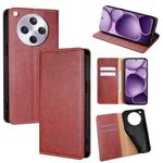 For OPPO Find X8s+ 5G Gloss Oil Solid Color Magnetic Leather Phone Case(Brown)