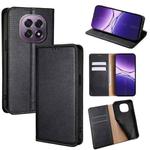 For OPPO A5 5G 2025 Global Gloss Oil Solid Color Magnetic Leather Phone Case(Black)