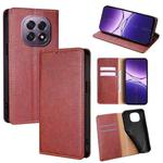 For OPPO A5 5G 2025 Global Gloss Oil Solid Color Magnetic Leather Phone Case(Brown)