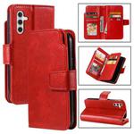 For Samsung Galaxy A35 5G Tri-Fold 9-Card Wallets Leather Phone Case(Red)