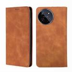For Realme 11 4G Skin Feel Magnetic Leather Phone Case(Light Brown)