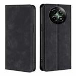 For Realme 12 5G Skin Feel Magnetic Leather Phone Case(Black)