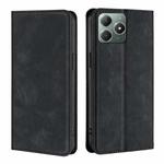 For Realme C61 4G Skin Feel Magnetic Leather Phone Case(Black)