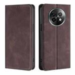 For Realme 13 Pro 5G Skin Feel Magnetic Leather Phone Case(Dark Brown)