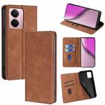 For Realme P3 Pro 5G Global Skin Feel Magnetic Leather Phone Case(Light Brown)