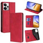 For Realme 14 5G Global Skin Feel Magnetic Leather Phone Case(Red)