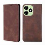 For Tecno Spark Go 2024 Skin Feel Magnetic Leather Phone Case(Dark Brown)