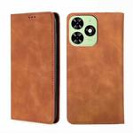 For Tecno Spark Go 2024 Skin Feel Magnetic Leather Phone Case(Light Brown)