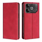 For Tecno Pova 6 5G Skin Feel Magnetic Leather Phone Case(Red)