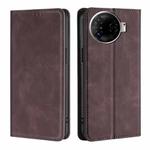 For Tecno Camon 30 Pro 5G Skin Feel Magnetic Leather Phone Case(Dark Brown)