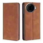 For Tecno Camon 30 Pro 5G Skin Feel Magnetic Leather Phone Case(Light Brown)