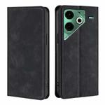 For Tecno Pova 6 Neo 4G Skin Feel Magnetic Leather Phone Case(Black)