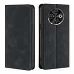 For Tecno Spark 30C 4G Skin Feel Magnetic Leather Phone Case(Black)