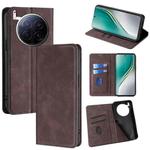 For Tecno Camon 40 Premier 5G Skin Feel Magnetic Leather Phone Case(Dark Brown)