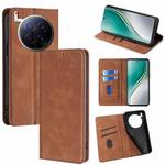 For Tecno Camon 40 Premier 5G Skin Feel Magnetic Leather Phone Case(Light Brown)