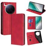 For Tecno Camon 40 Premier 5G Skin Feel Magnetic Leather Phone Case(Red)