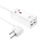hoco AC10A Barry PD65W 2Type-C+2USB Ports with 1 Socket Desktop Charger, Cable Length: 1.5m, EU Plug(White)