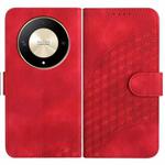 For Honor X9a YX0060 Elephant Head Embossed Phone Leather Case with Lanyard(Red)