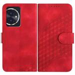 For Honor 100 YX0060 Elephant Head Embossed Phone Leather Case with Lanyard(Red)