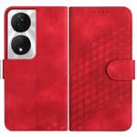 For Honor X7b YX0060 Elephant Head Embossed Phone Leather Case with Lanyard(Red)
