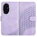 For Honor 200 Elephant Head Embossed Phone Leather Case with Lanyard(Light Purple)