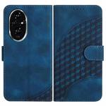 For Honor 200 YX0060 Elephant Head Embossed Phone Leather Case with Lanyard(Royal Blue)
