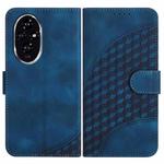 For Honor 200 Pro YX0060 Elephant Head Embossed Phone Leather Case with Lanyard(Royal Blue)