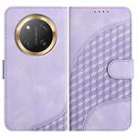 For Honor X9c Global Elephant Head Embossed Phone Leather Case with Lanyard(Light Purple)