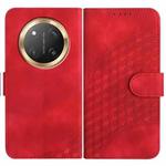 For Honor X9c Global Elephant Head Embossed Phone Leather Case with Lanyard(Red)