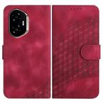 For Honor 300 Elephant Head Embossed Phone Leather Case with Lanyard(Rose Red)