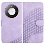 For Honor X60 / X9c Smart Elephant Head Embossed Phone Leather Case with Lanyard(Light Purple)