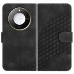 For Honor X60 / X9c Smart Elephant Head Embossed Phone Leather Case with Lanyard(Black)