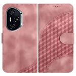 For Honor 400 Elephant Head Embossed Phone Leather Case with Lanyard(Pink)
