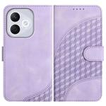 For Honor 400 Lite Elephant Head Embossed Phone Leather Case with Lanyard(Light Purple)