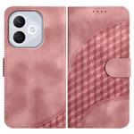For Honor 400 Lite Global Elephant Head Embossed Phone Leather Case with Lanyard(Pink)