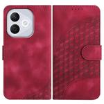 For Honor 400 Lite Global Elephant Head Embossed Phone Leather Case with Lanyard(Rose Red)