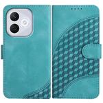 For Honor 400 Lite Global Elephant Head Embossed Phone Leather Case with Lanyard(Light Blue)