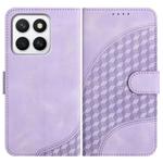 For Honor X8c 4G Elephant Head Embossed Phone Leather Case with Lanyard(Light Purple)