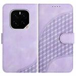 For Honor GT Pro Elephant Head Embossed Phone Leather Case with Lanyard(Light Purple)