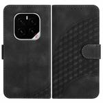 For Honor GT Pro Elephant Head Embossed Phone Leather Case with Lanyard(Black)