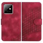 For Honor X60 GT Elephant Head Embossed Phone Leather Case with Lanyard(Rose Red)