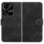 For Honor X5c Plus Elephant Head Embossed Phone Leather Case with Lanyard(Black)