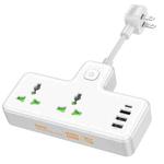 hoco AC11 Voyage 2-position Expansion Socket with USB-C+3USB Ports, Cable Length: 8.5cm, US Plug(White)